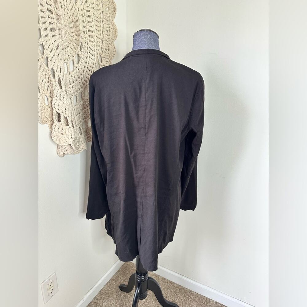 Eileen Fisher Black Open-Front Lightweight Cardigan - Picture 4 of 5